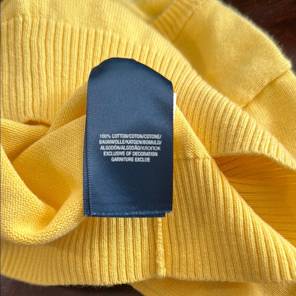 Polo by Ralph Lauren Yellow V-Neck Sweater. Size 2T - Picture 4 of 5